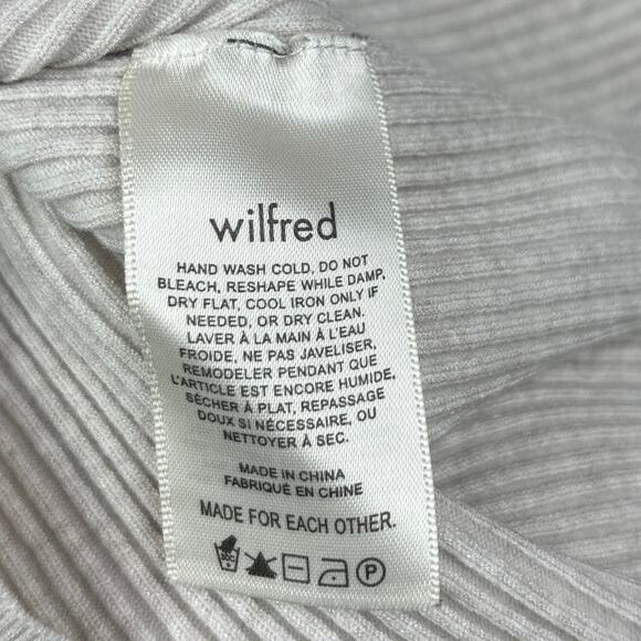 Aritzia Wilfred Beige Ribbed Knit Stretch Bodycon Straight Mini Pencil Skirt - M - Picture 6 of 7